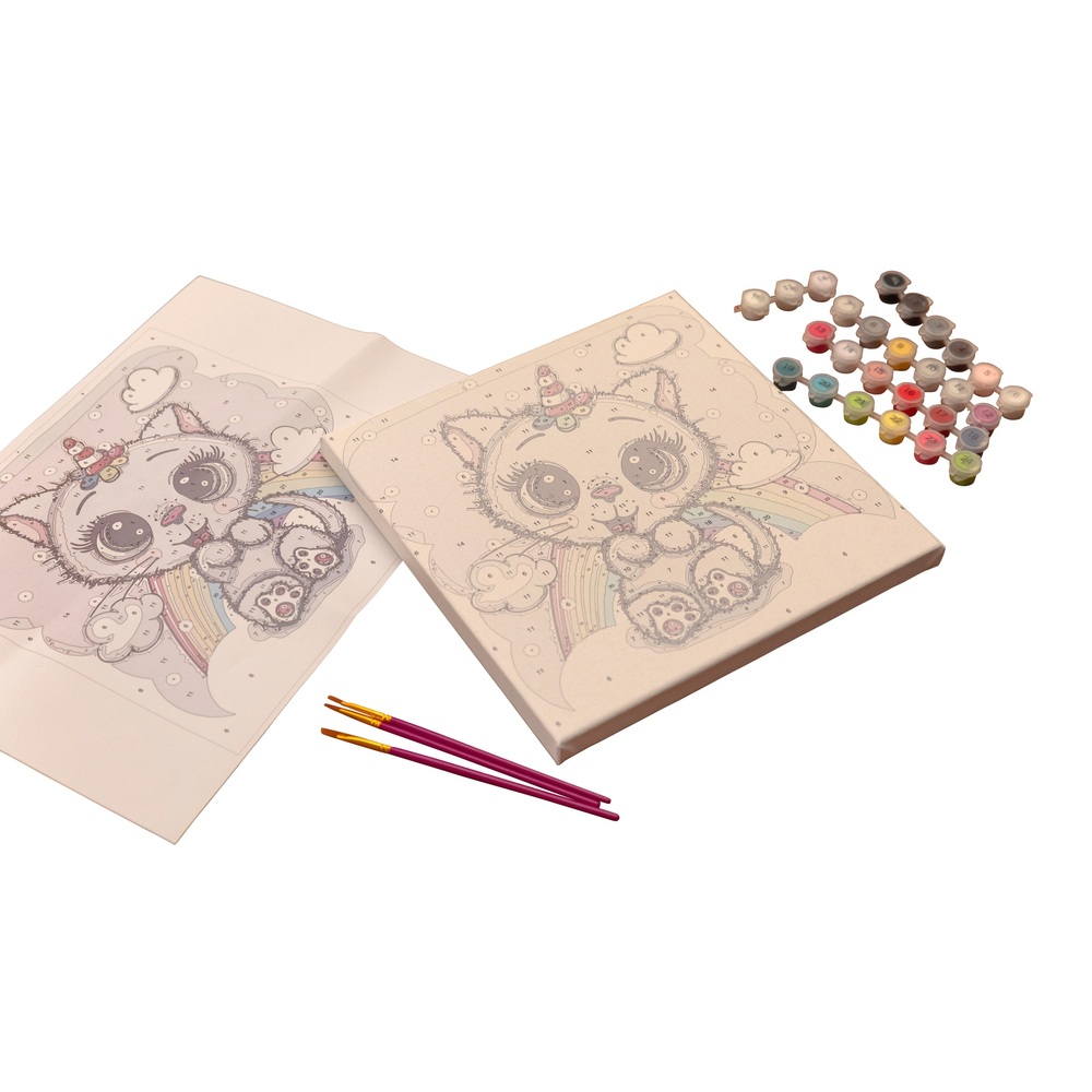 Craft Buddy Kätzchen Regenbogen Malen nach Zahlen Malset