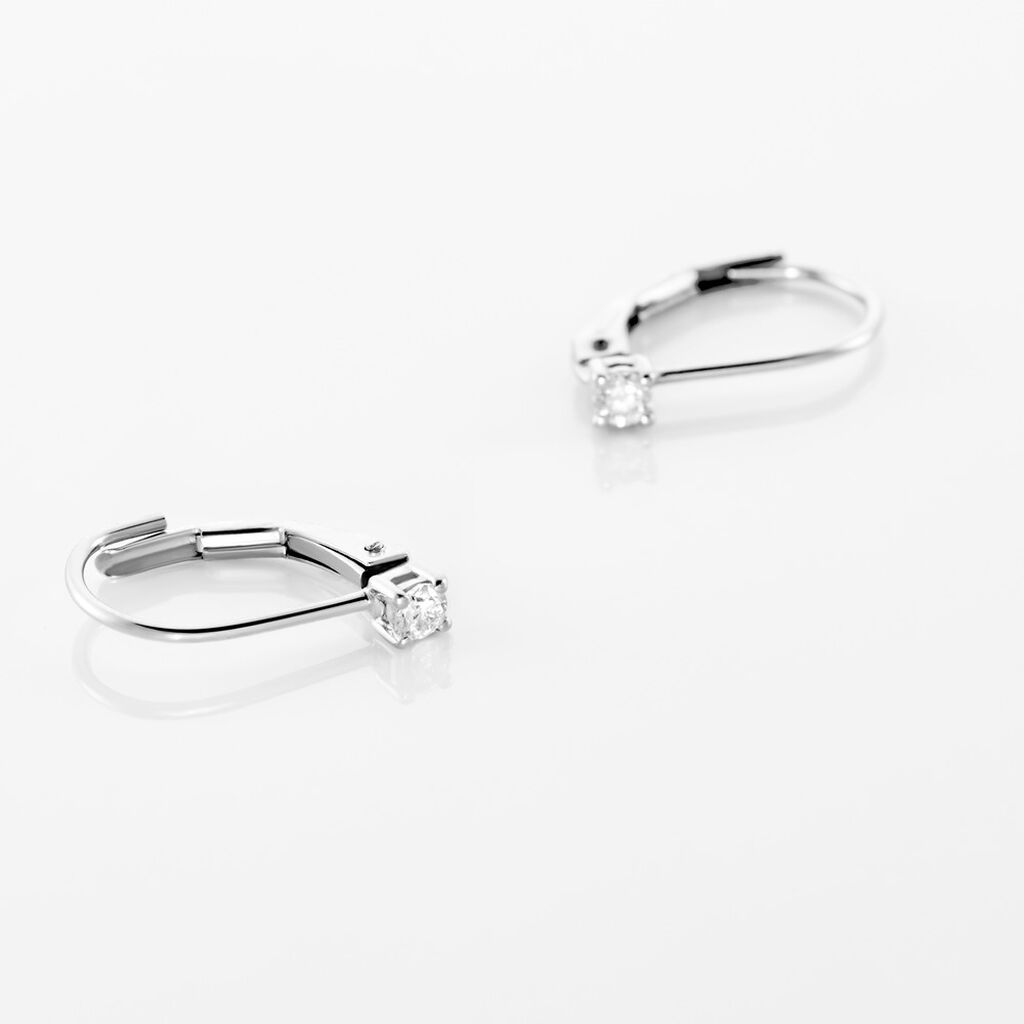 Boucles D'oreilles Pendantes Victoria Or Blanc Diamant