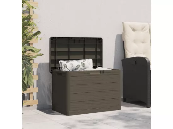 Boîte à coussins d'extérieur brun 77,5x44,5x53 cm polypropylène