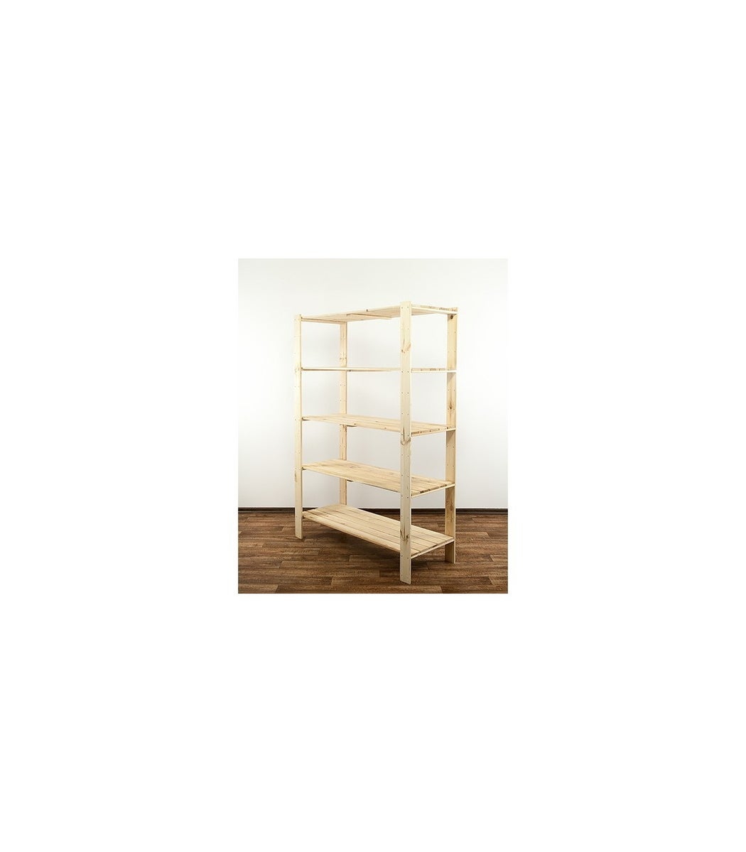 PROREGAL Houten Plank Woodland HxBxD 166,4 x 120 x 50 cm Plankbelasting 120 kg 5 planken Dennenhout Naturel