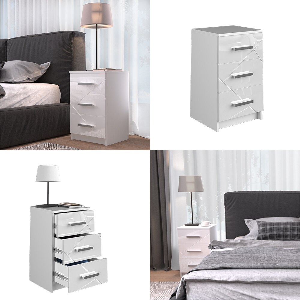 Vicco Nachtkommode Nachttisch Nachtschrank Irma Weiß Einzel Schublade Ablage