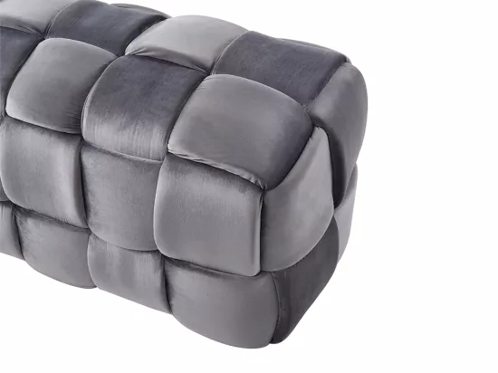 Banc tressé en velours anthracite FABERO