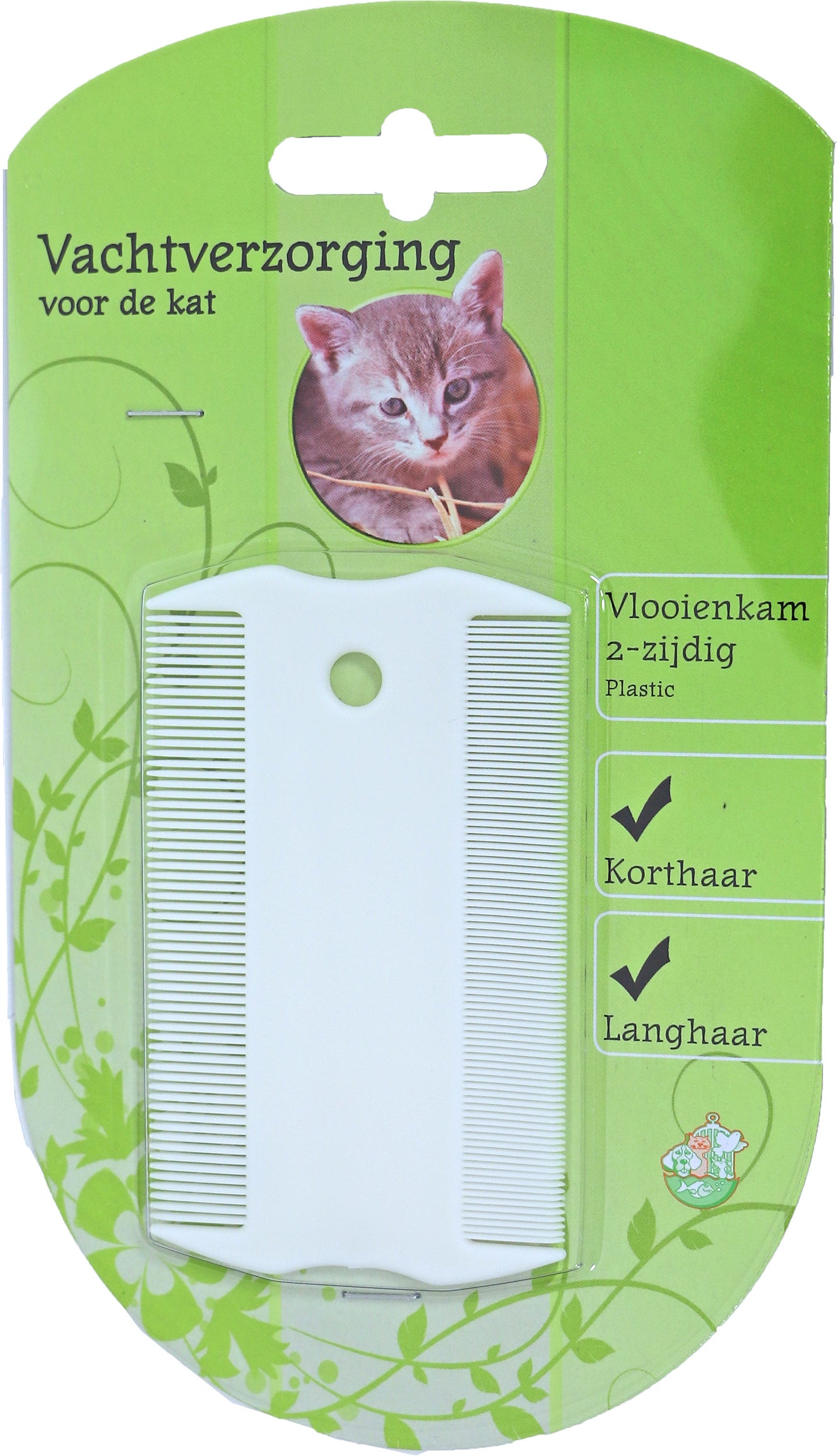 Boon vlooienkam kat 2-zijdig wit