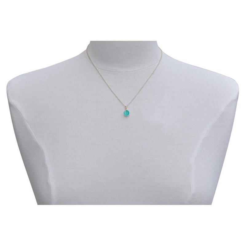 Collier Plaqué Or Pendentif Perle d'Amazonite