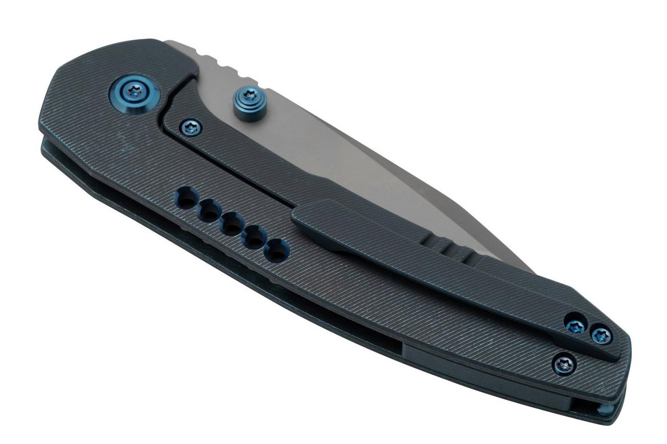 WE Knife Trogon WE22002B-1 Blue Titanium, Bead Blasted CPM 20CV zakmes