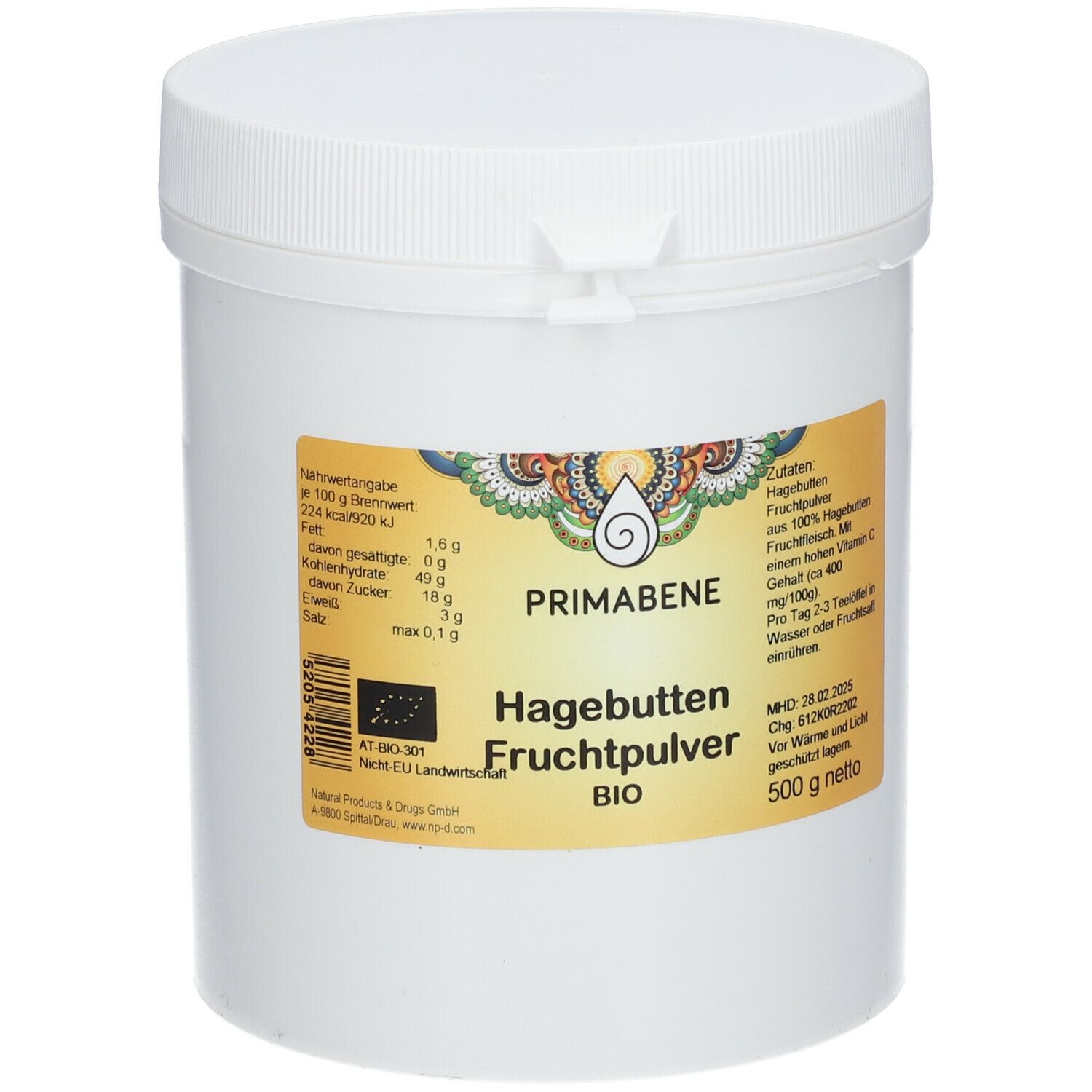 PRIMABENE Hagebuttenfrucht Pulver BIO