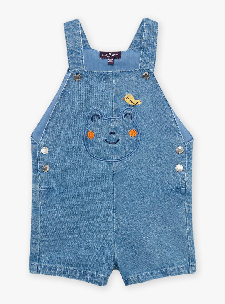 Salopette courte bleue en denim