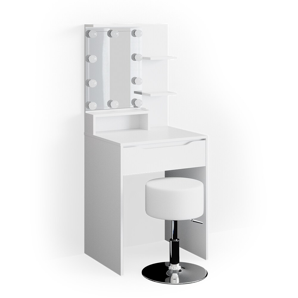 Vicco Schminktisch Frisiertisch Frisierkommode Ruben mit Hocker LED-Beleuchtung