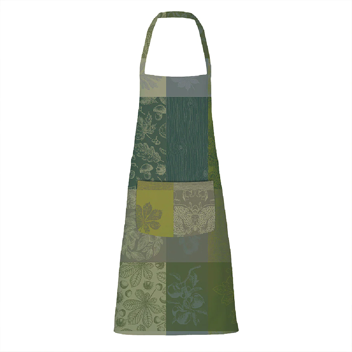 Tablier enduit imperméable pur coton vert 75x85 Garnier Thiebaut
