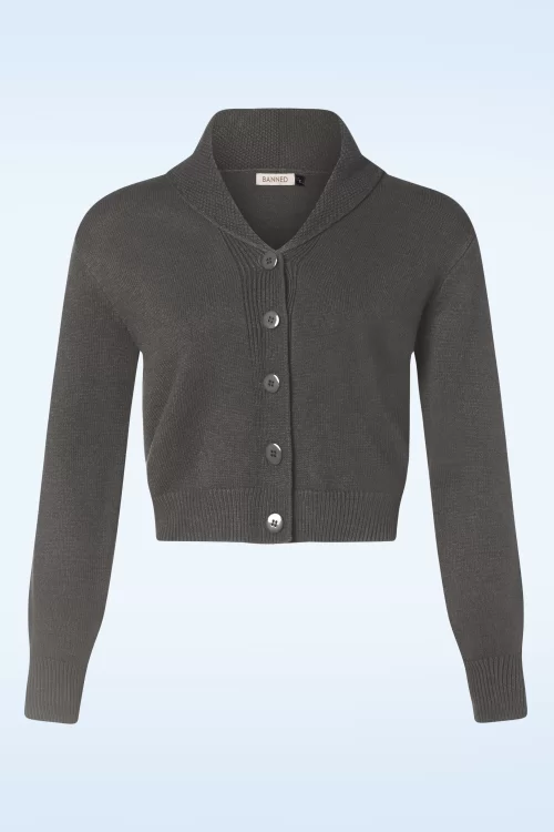 Banned Retro Violet cardigan in grijs