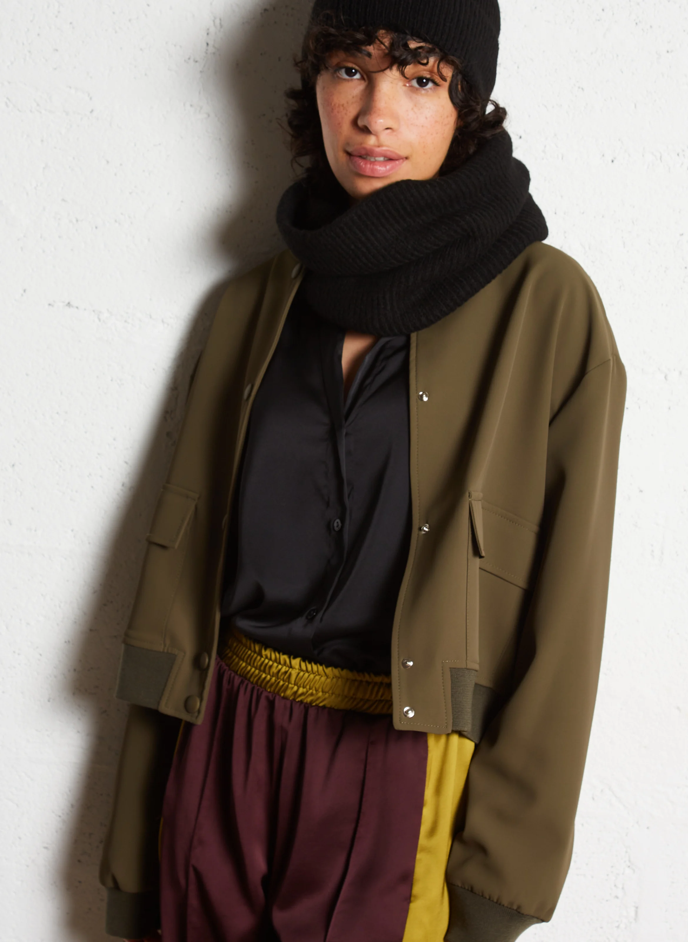 Veste col teddy| Kaki