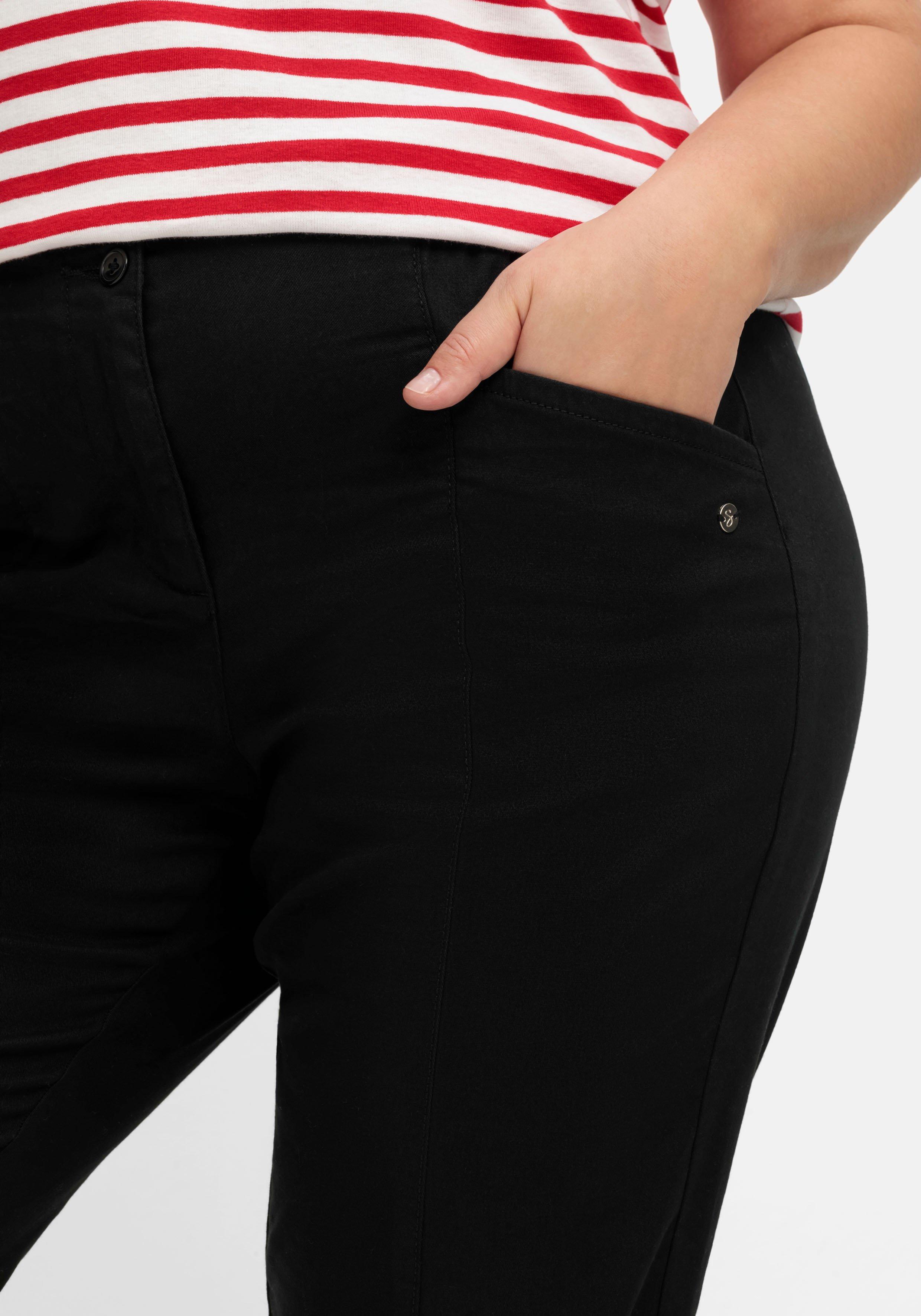 Gerade Twillhose in Curvy-Schnitt PIA, mit Biesen vorn
