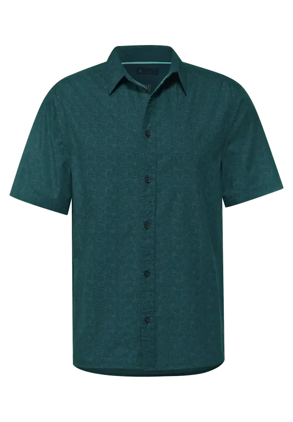 Kurzarmhemd mit Print - bottle green