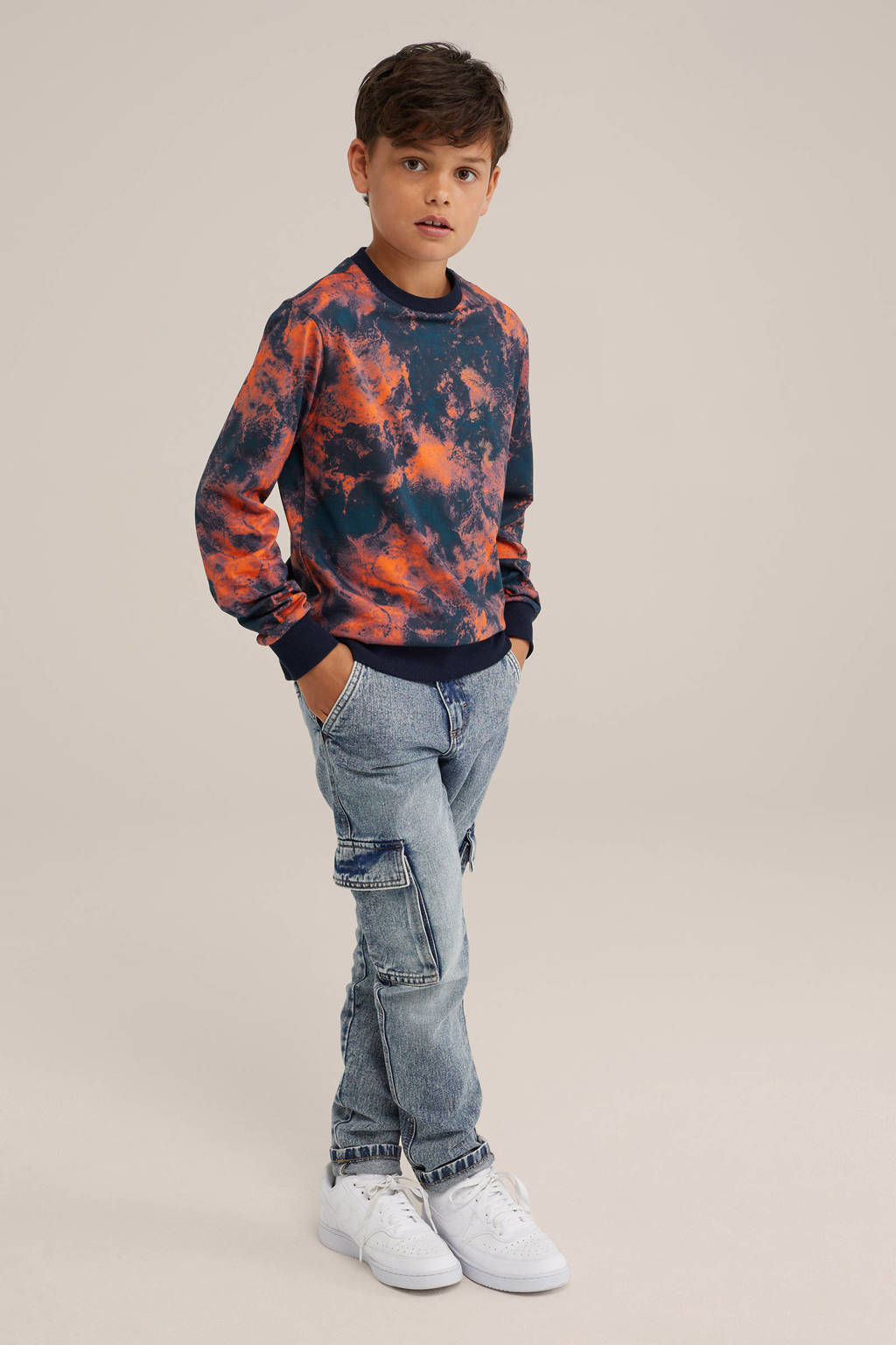 WE Fashion sweater donkerblauw
