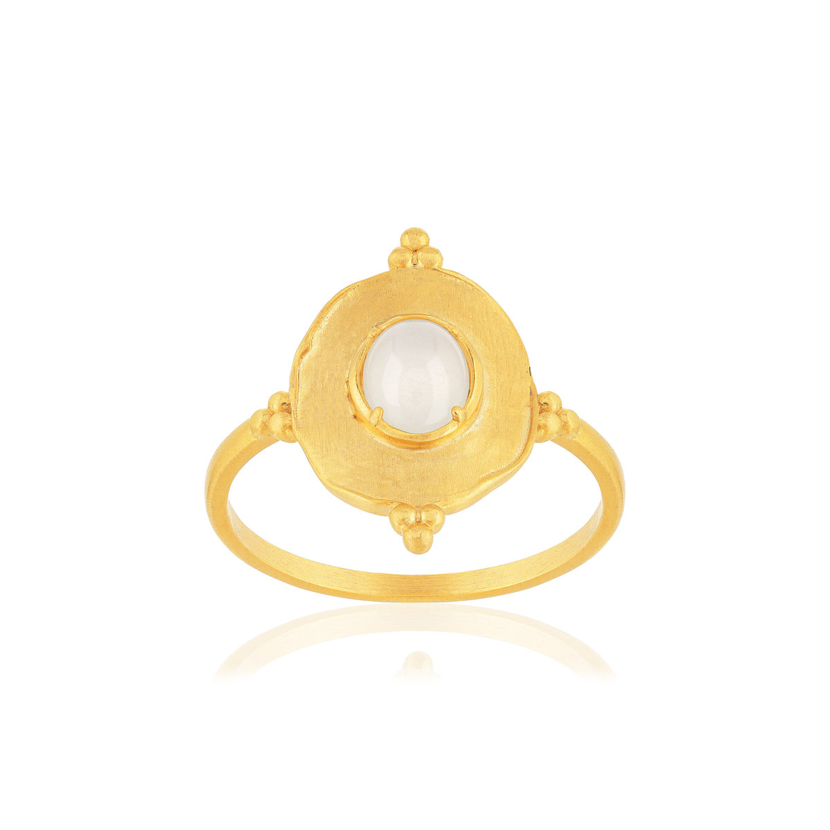 Bague plaqué or pierre de lune