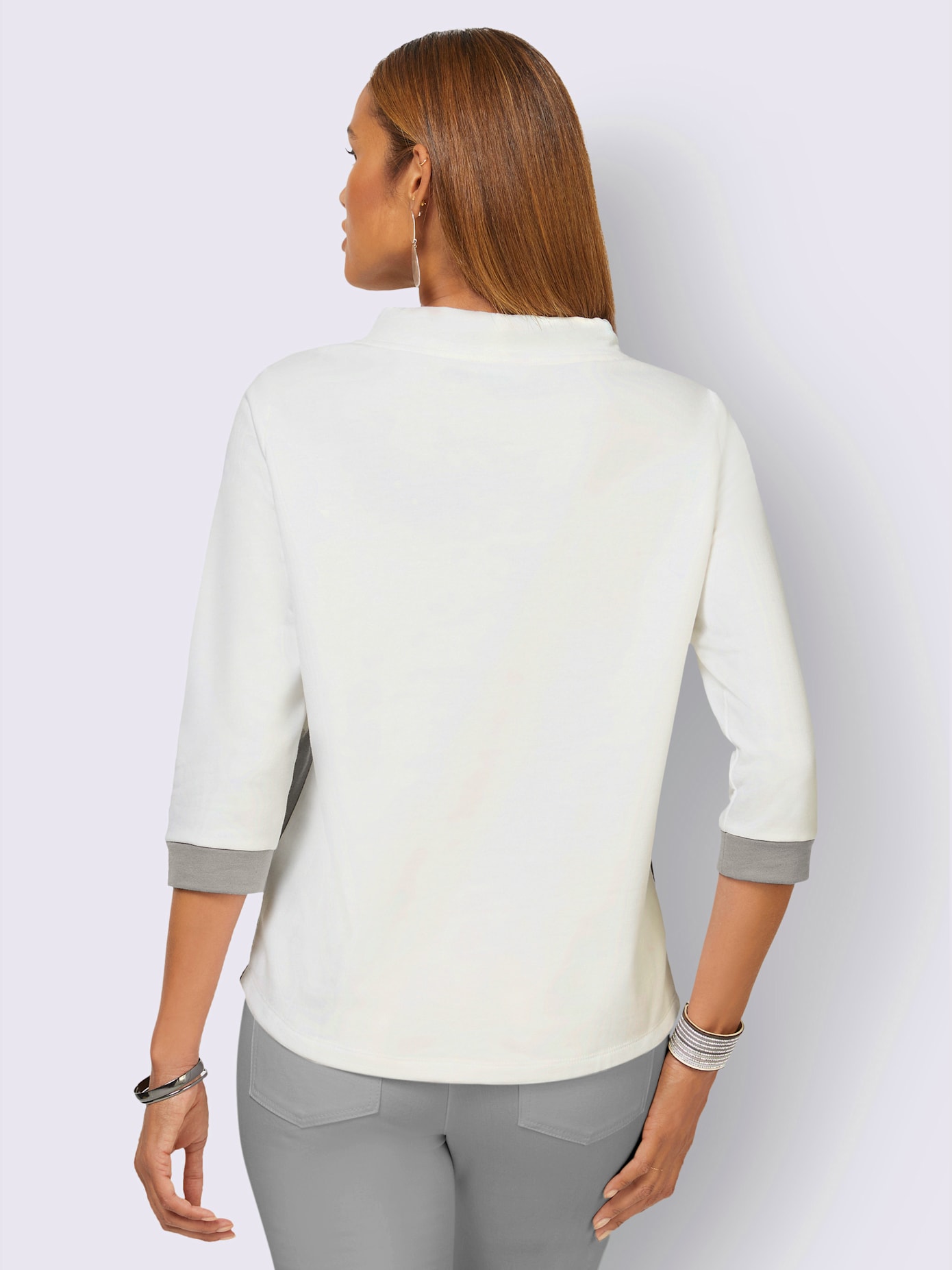 Sweat-shirt col flatteur