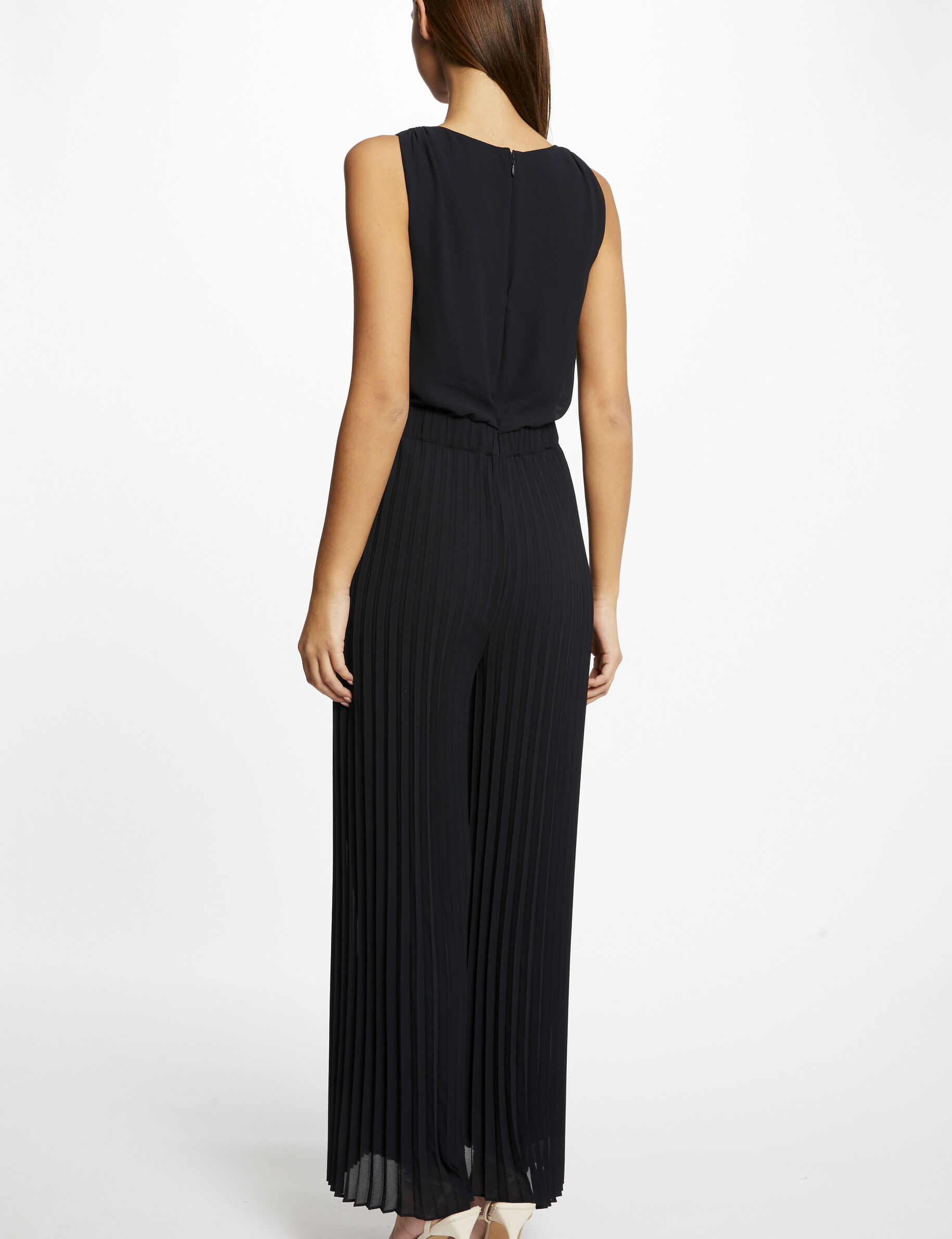 Combinaison ample à jambes plissées marine femme - marine