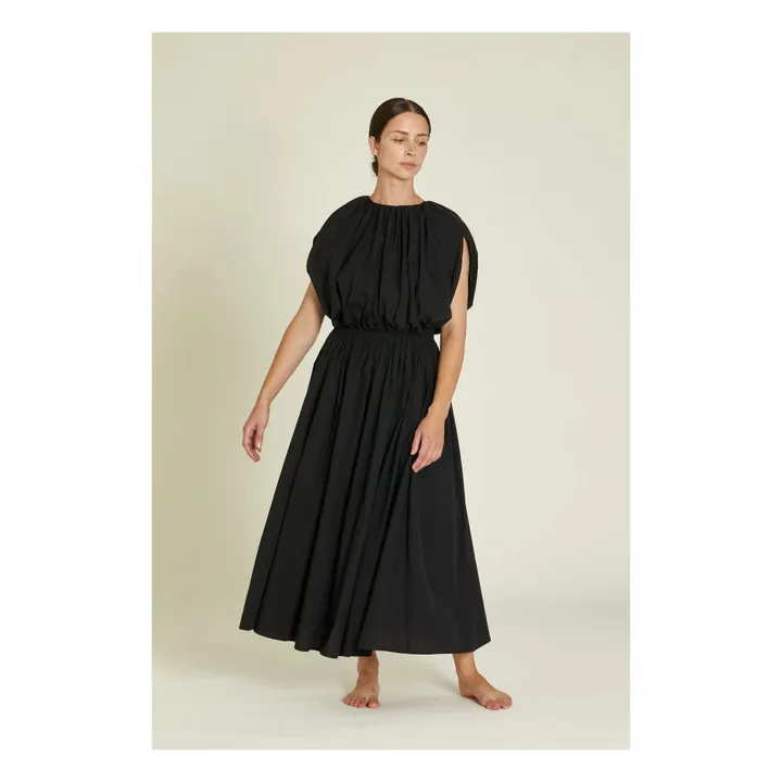 Black Crane Robe Shell Popeline de Coton Bio | Noir