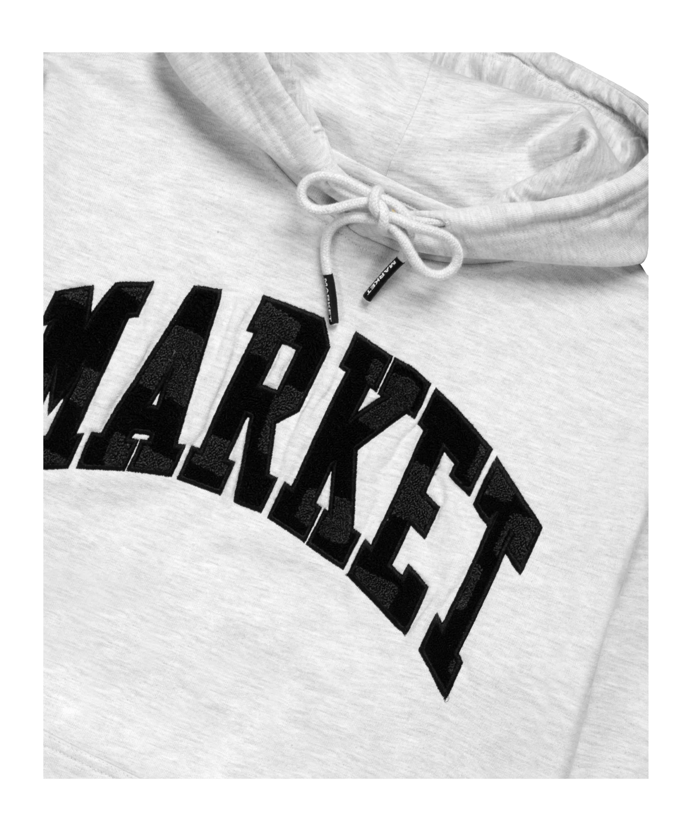 Market Chess Club Applique Fleece Hoody Grau