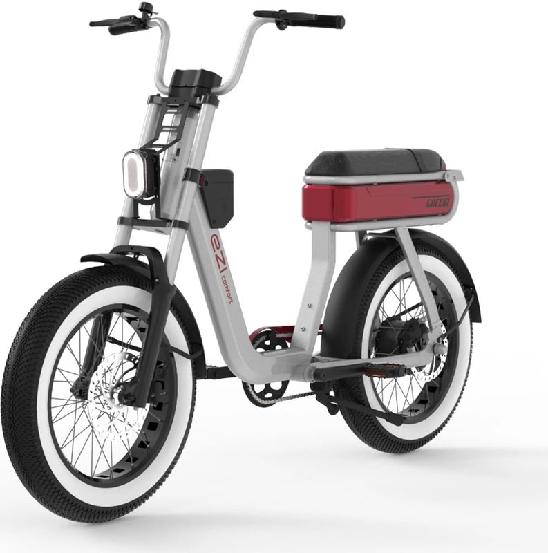Goccia - Ezi Comfort - Fatbike - Zilver Rood - 15Ah 250W