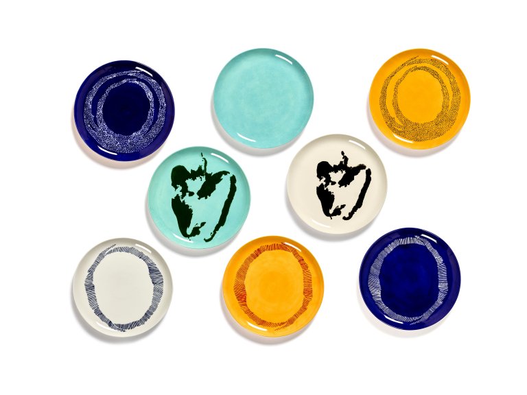 Serax Feast by Ottolenghi dinerbord Ø26.5 Yellow Stripes Red