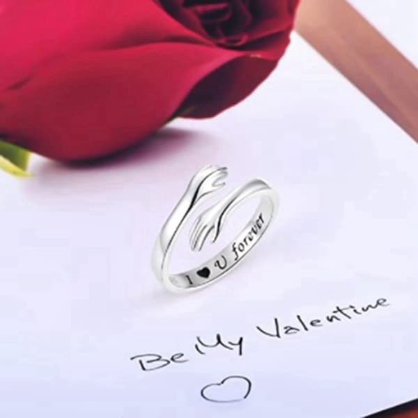 INF Klemringer med kjærlighetsmeldinger 2-pak Sølv