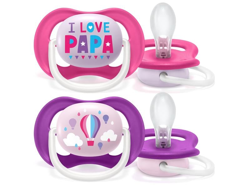 PHILIPS AVENT Nuggi Ultra Air Happy Papa & Balloon 6-18 Mt. Leichter und atmungsaktiver Schnuller