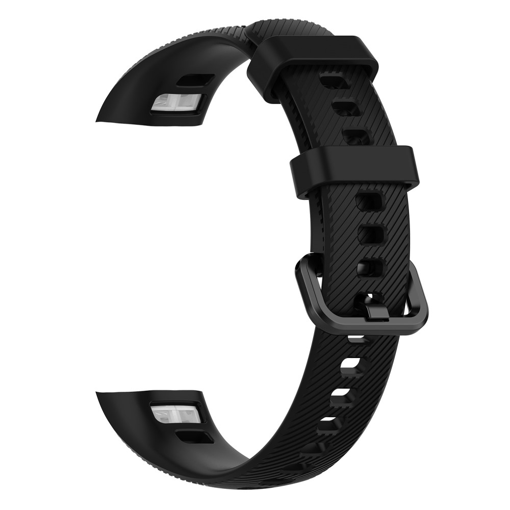 (Gr. S) Huawei Honor Band 5 / Honor Band 4 Ersatz Sport Armband aus Silikon (Gelenkumfang 158-238 mm) - Schwarz