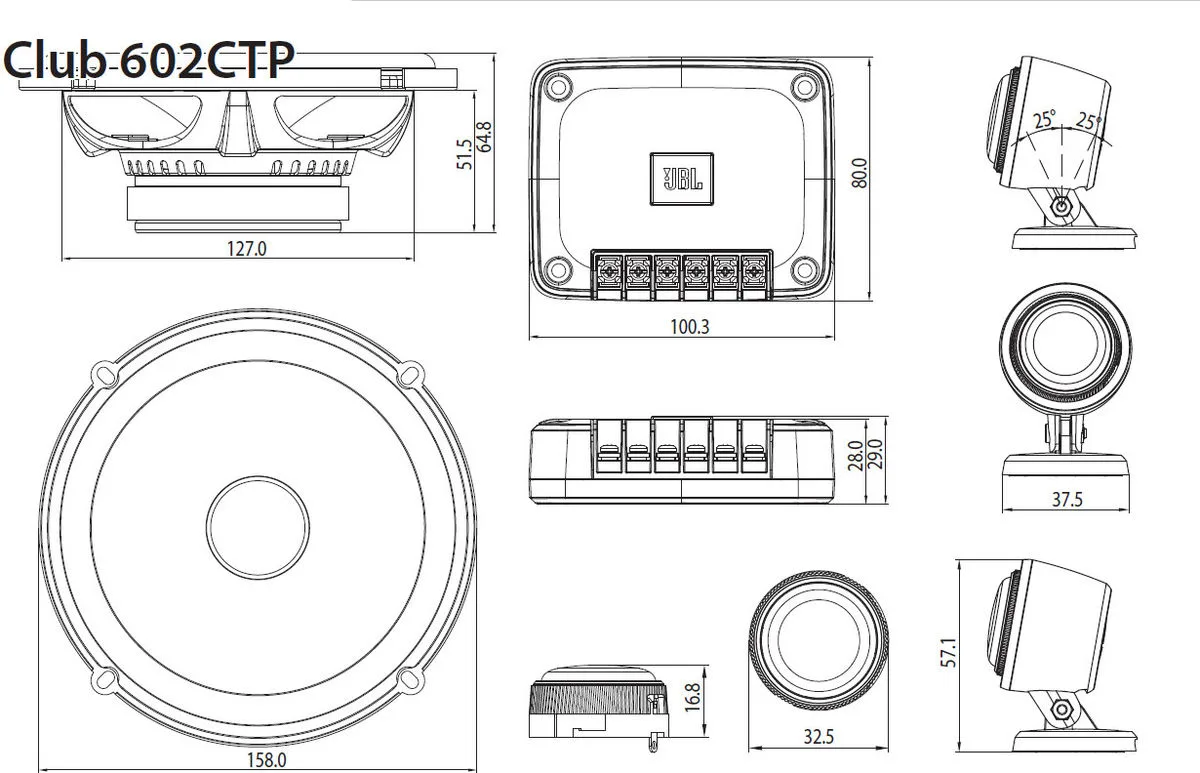 JBL Club 602CTP (la paire) Haut-parleurs voiture
