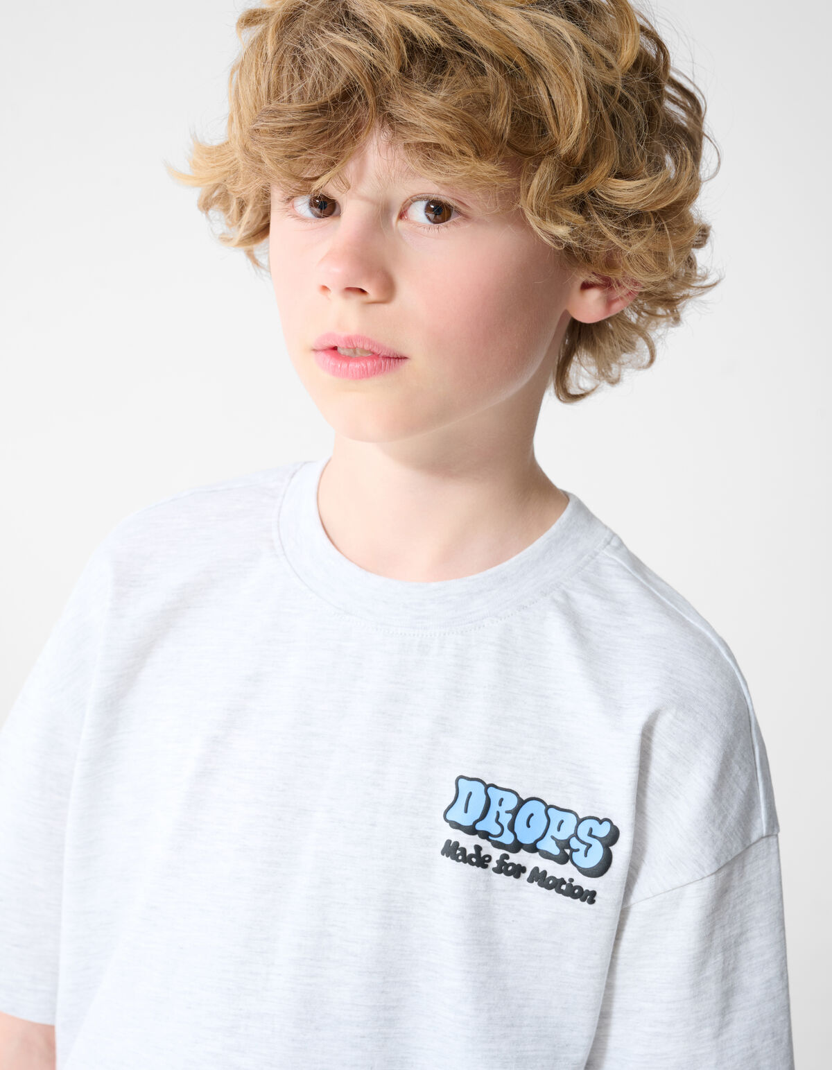 Drops Artwork T-shirt Lichtgrijs