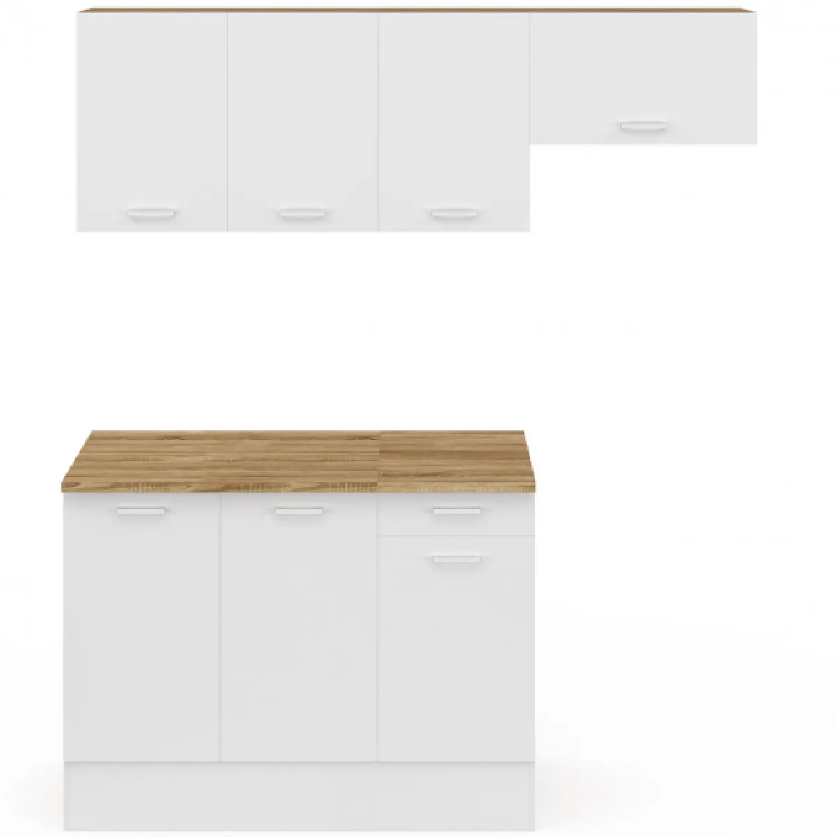 Cuisine complète IDMARKET SUBTIL - Bois et Blanc
