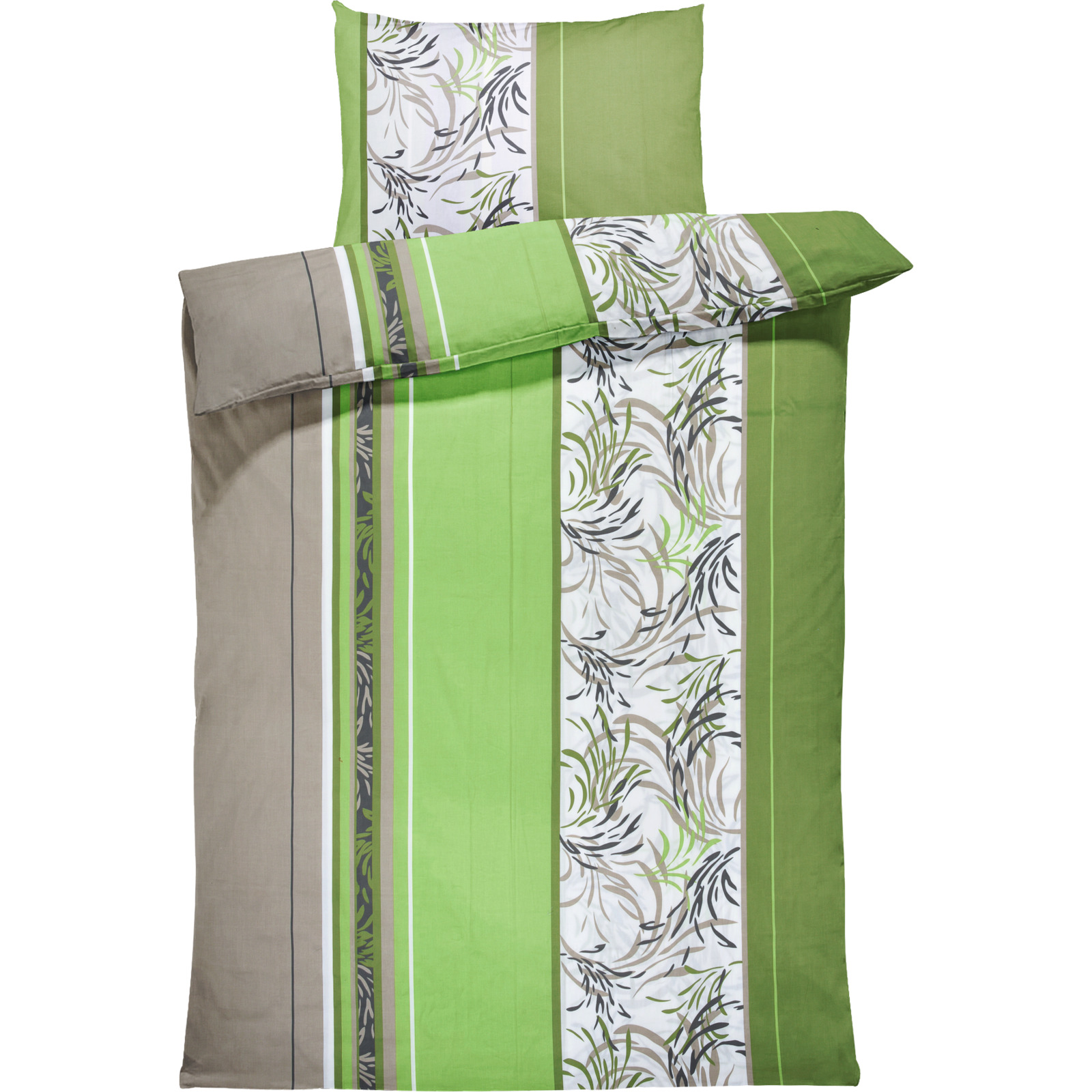 Bettwäsche Satin Jungle grün 160x210 65x100 Bettanzug Nord