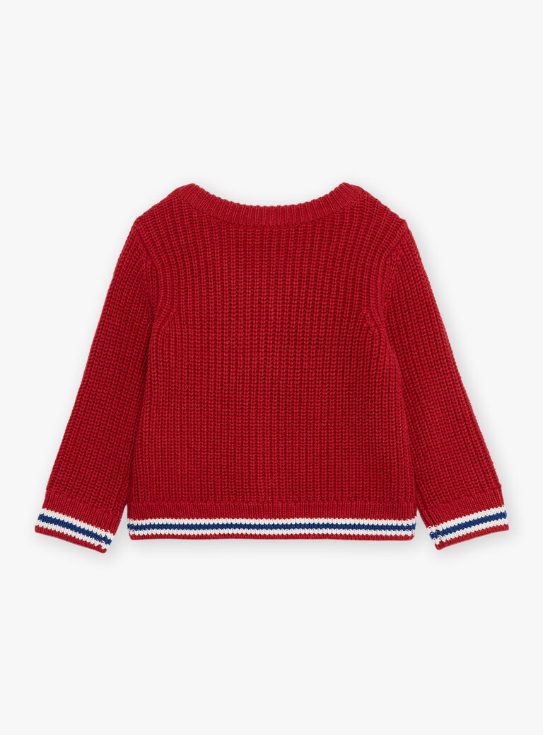 Cardigan rouge en tricot