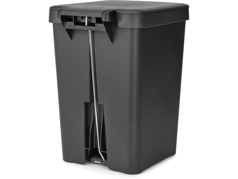 Brabantia Recyclingbehälter StepUp 25 l, Dunkelgrau Treteimer für Recycling Materialien