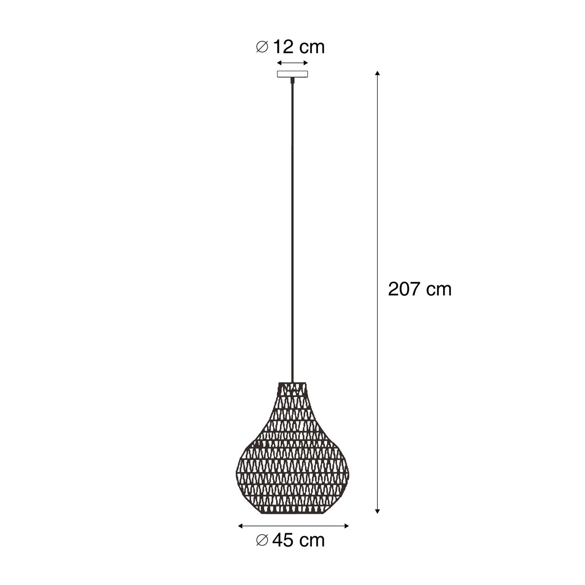 Scandinavische hanglamp bruin 45cm - Lina Natural