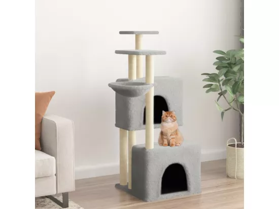 Arbre à chat avec griffoirs en sisal gris clair 122 cm
