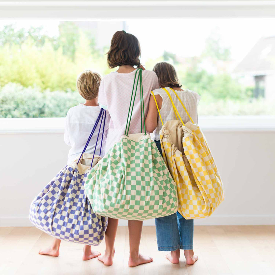 play&go speelkleed en opbergzak noomad - vichy purple