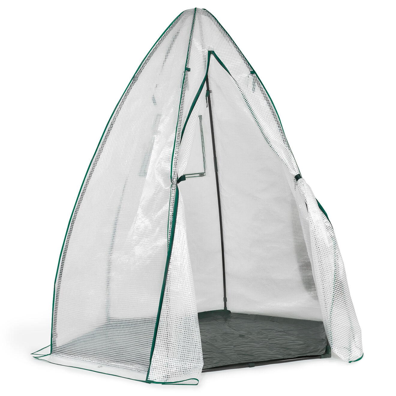 Pratik Garden Serre d'hivernage Teepee blanc transparent/vert - 140x140x160 cm