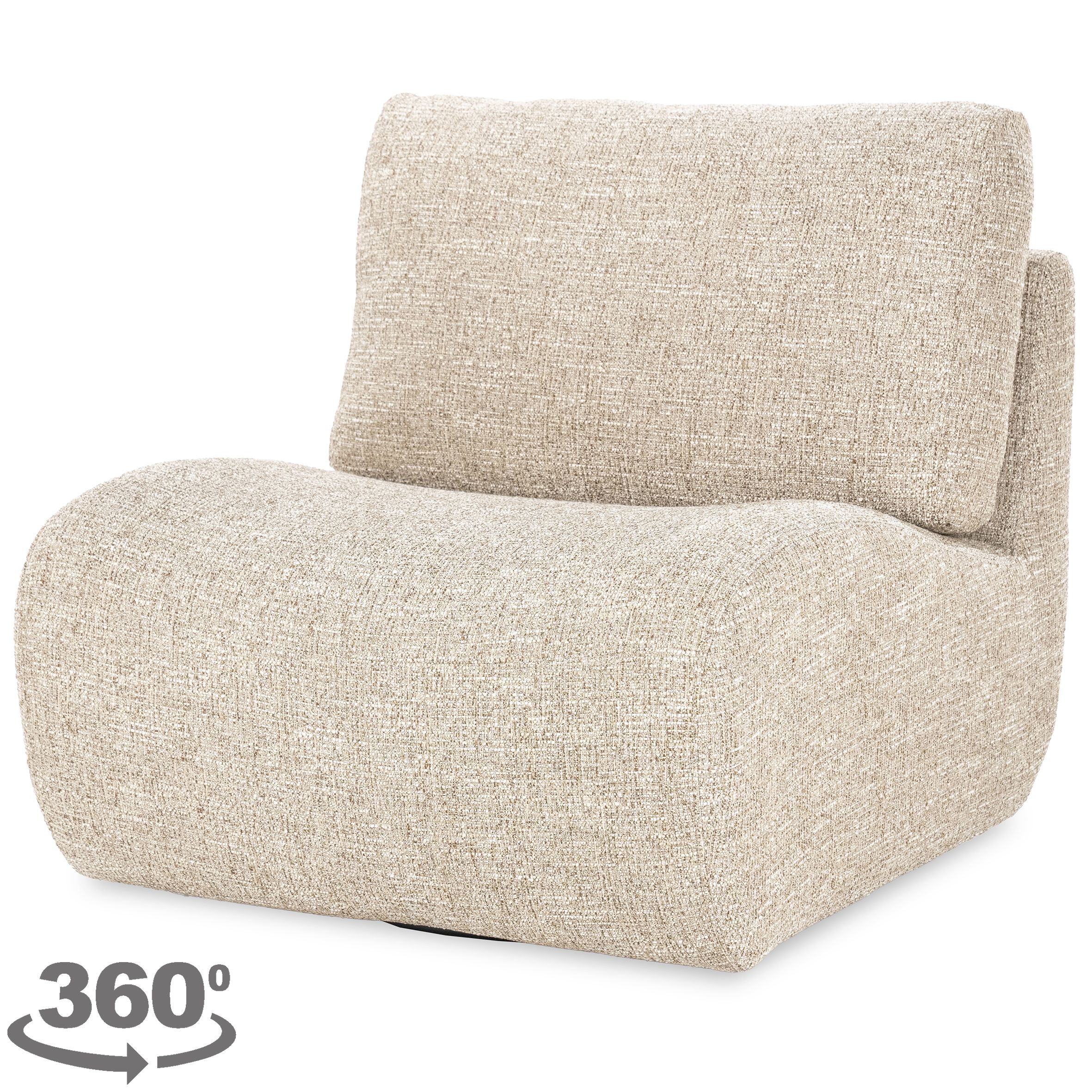 Draaifauteuil 96304 taupe Lucia B81 x D94 x H82 cm