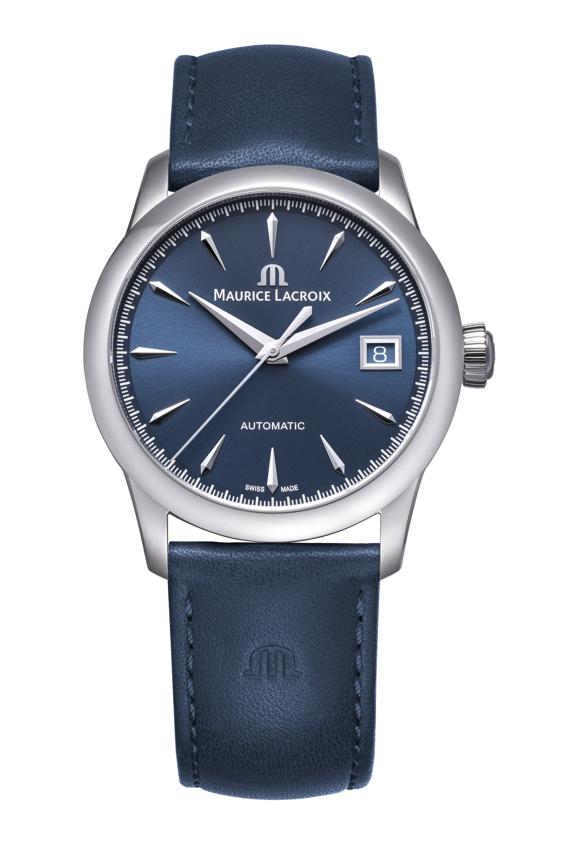 Maurice Lacroix 1975 Automatik Date 36mm Blau Leder