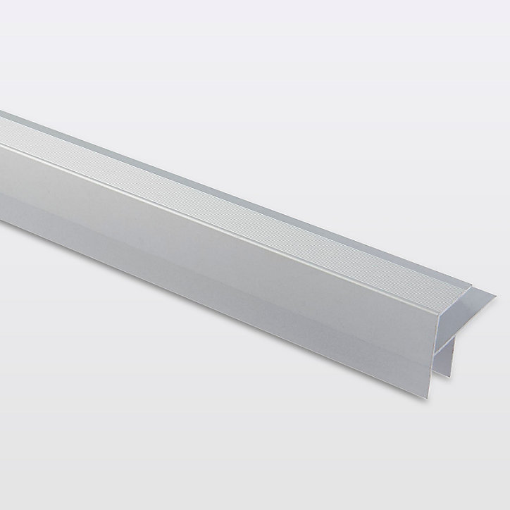 Profilé de rénovation de marche en aluminium décor métal mat GoodHome 16 x 25 x 1800 mm