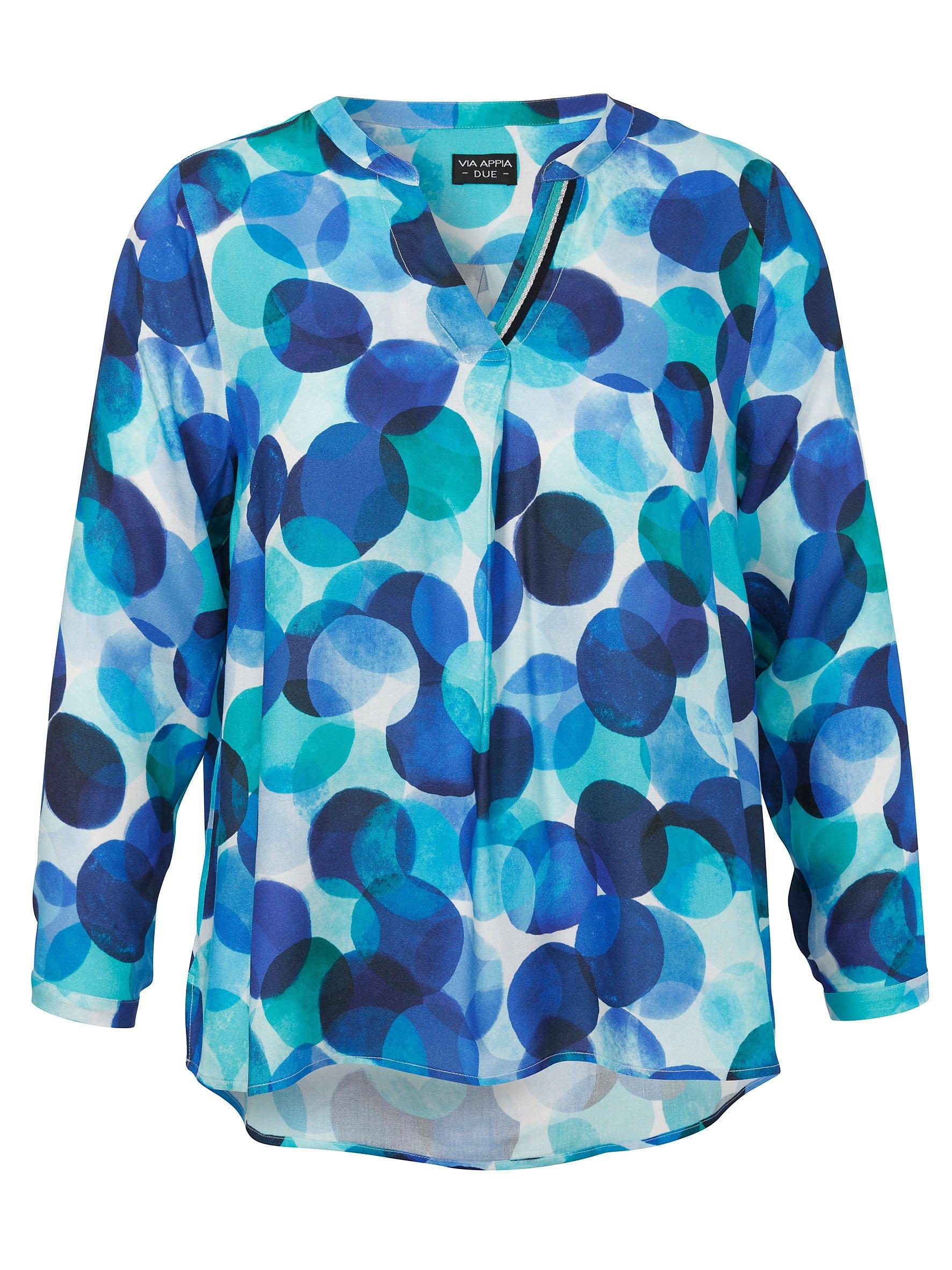 Tunika mit Multicolor-Print und V-Ausschnitt