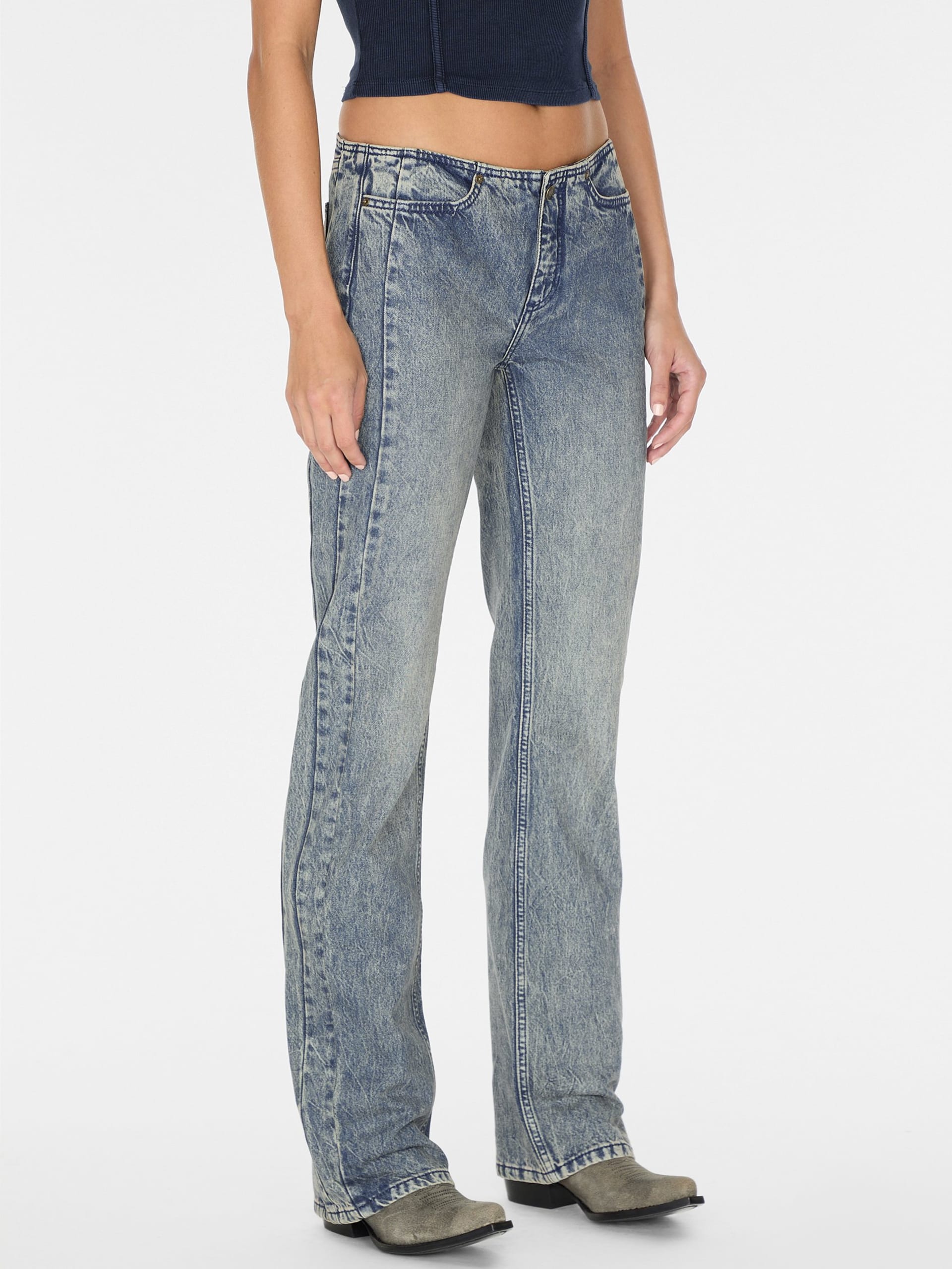 calça jeans patchwork