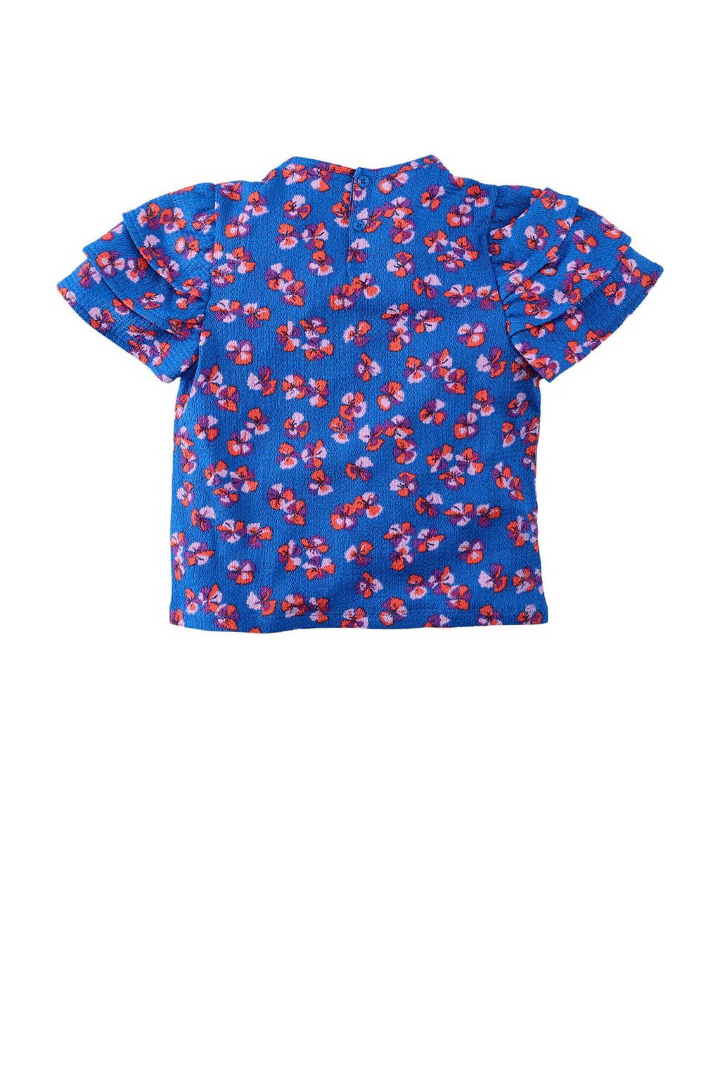 Z8 top Hue met all over print blauw/roze