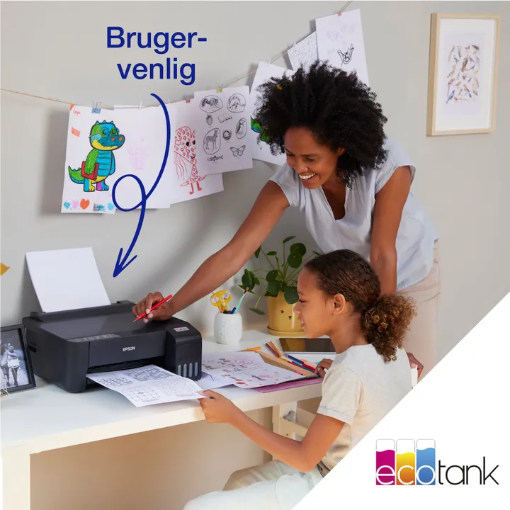 Epson EcoTank ET-1810 - Printer - farve - blækprinter - kan genopfyldes - A4 - 5760 x 1440 dpi - op til 10 spm (mono) / op til 5 spm (farve) - kapacitet: 100 ark - USB, Wi-Fi - sort