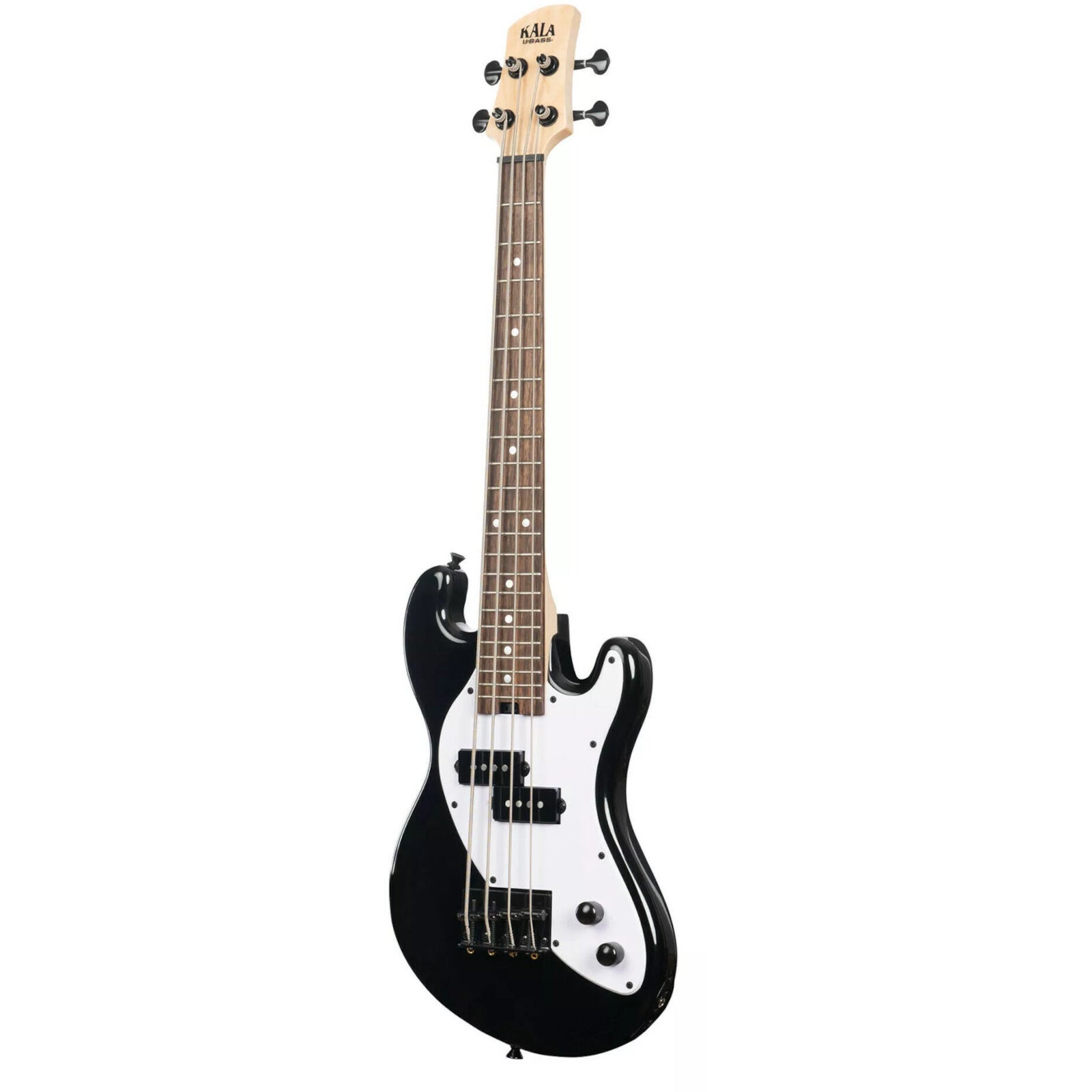 Kala Solid Body 4-String Fretted U-Bass Jet Black elektrische basgitaar met gigbag