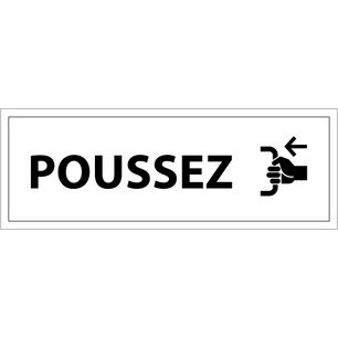 Plaque de porte POUSSEZ - 210 x 75 mm