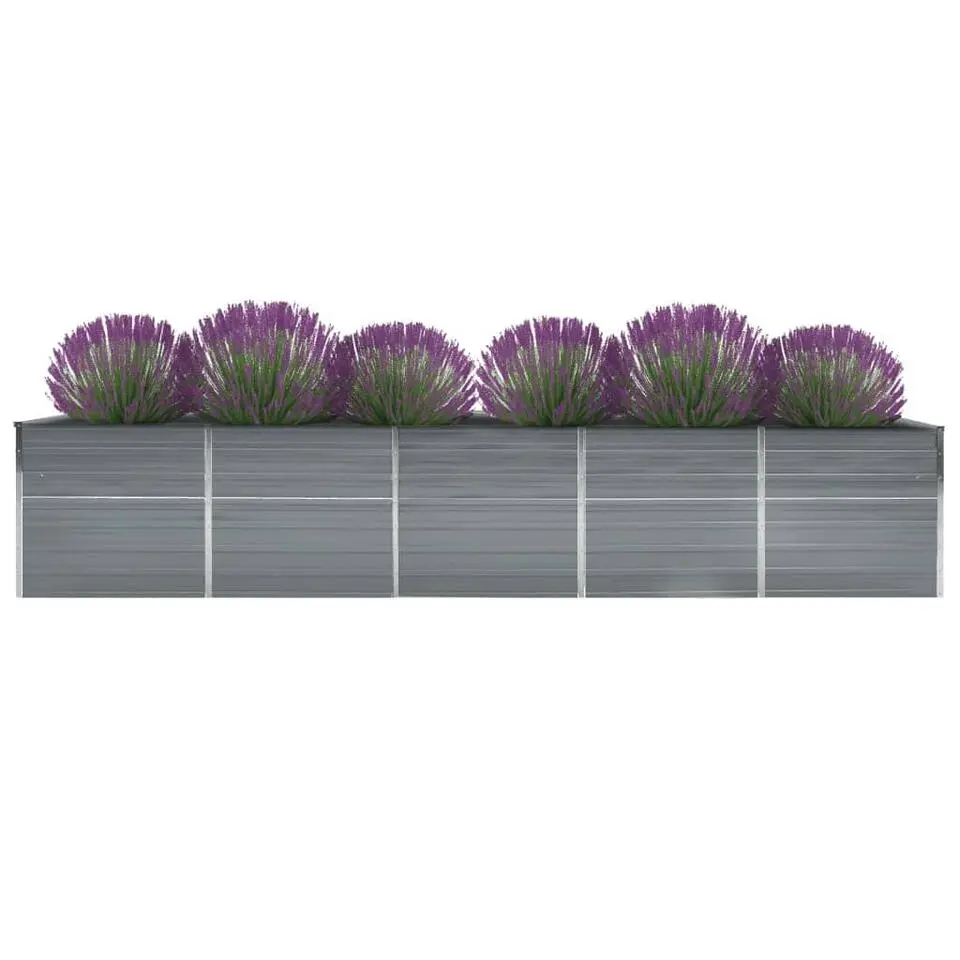 vidaXL - Verhoogde Tuinbak - Grijs - Staal
