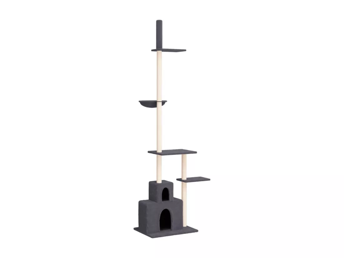 Arbre à chat du sol au plafond Gris foncé 250,5-276,5 cm