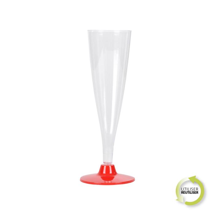 SET 6 FLUTES A CHAMPAGNE 14CL ROUGE